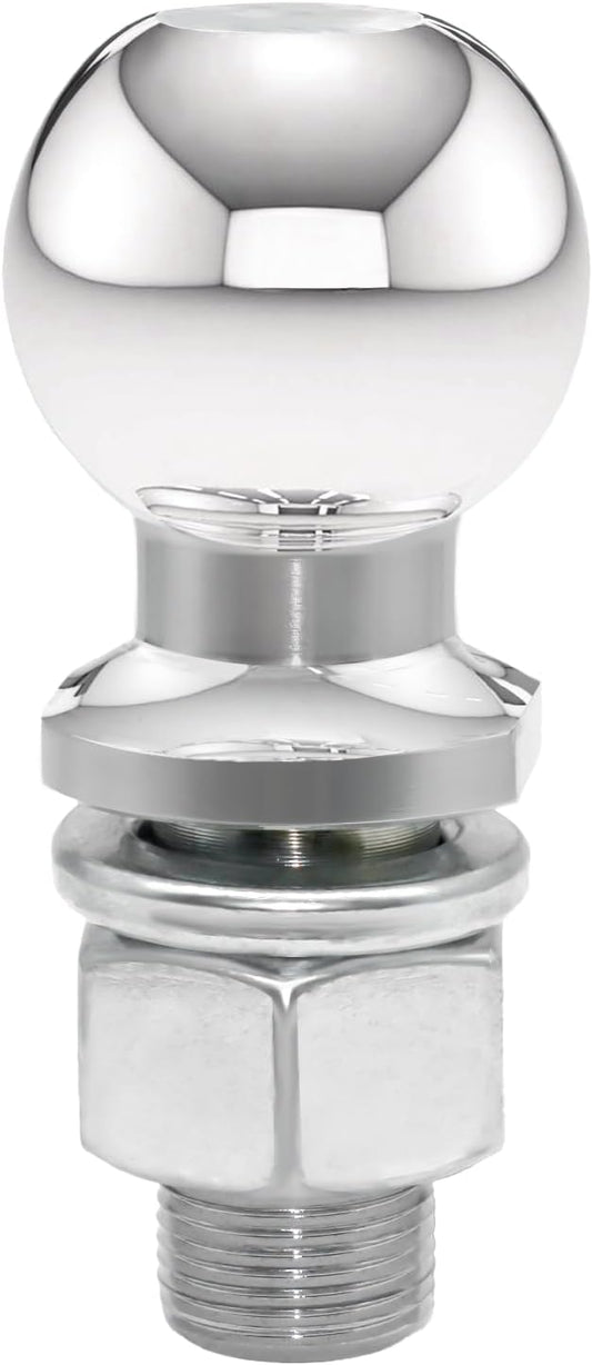Trailer Hitch Ball 2-inch, 7,500LBS GTW and 750LBS TW, 1 x 2-Inch Shank, Fit 1-inch Hole, Tow Hitch Ball Fit for RV Towing, Motorcycles & Powersports