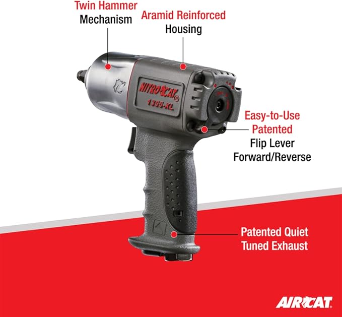 NITRO CAT 1355-XL 3/8-Inch Composite Air Impact Wrench