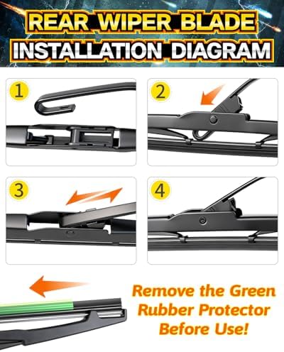 Rear Wiper Arm Blade Assembly, Replacement for Honda CR-V 2012-2016 SUV | Back Windshield Wiper Blade Arm Set, With Rear Window Wiper Arm Nut Cap Cover Accessories – OEM-Style Precision