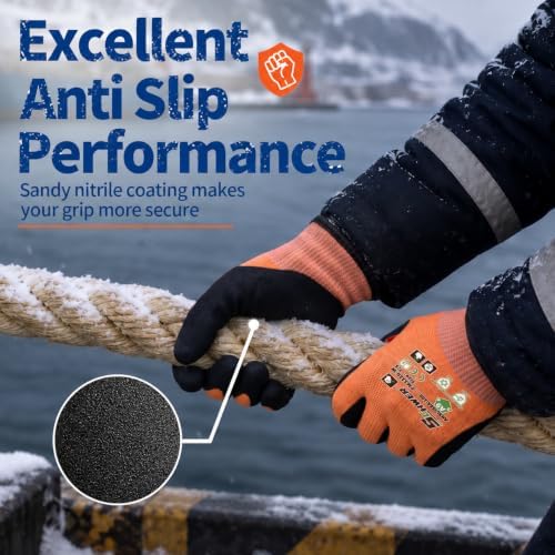 Schwer FreezeGuard-X Winter Work Gloves for Men and Women, ANSI A9 Cut Resistant Gloves for Extreme Protection, Freezer Glove With Super Grip, Thermal Insulate, PM3326-W (XXL,2 Pairs)