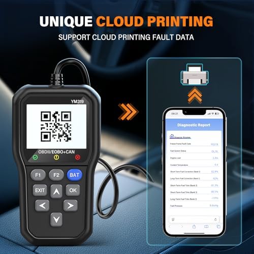 BluSon YM319 OBD2 Scanner Diagnostic Tool with Battery Tester, Scan Tool