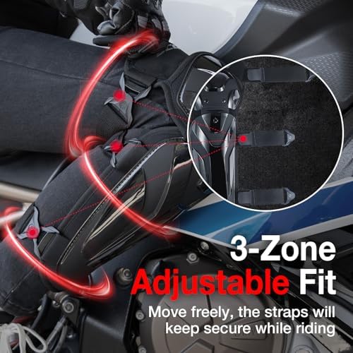 Scoyco Motorcycle Knee and Shin Guards – Motocross Knee Pads Adjustable TPU Protective Gear for Road Cycling