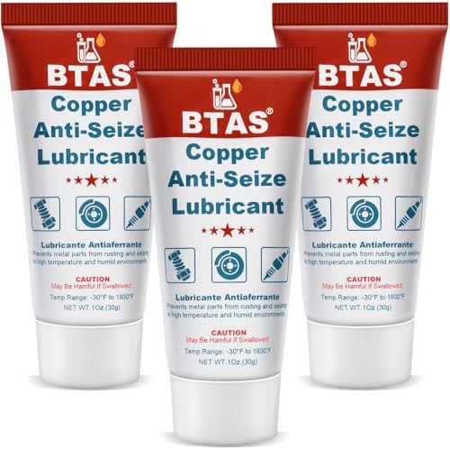BTAS Anti Seize Lubricant with Copper in It, Spark Plug Grease 1 Oz 3 Pcs
