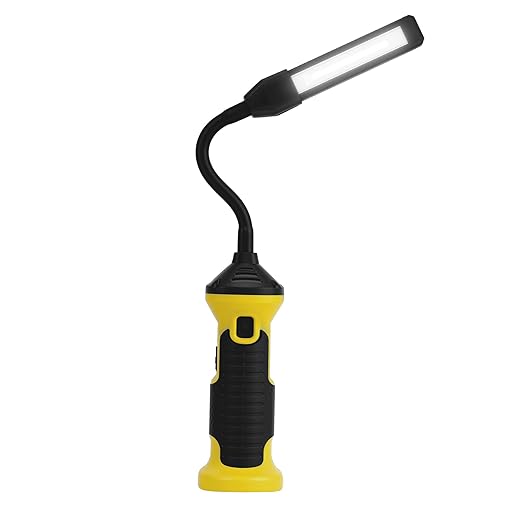 Mcbazel Magnetic Adjustable Work Light - 3000mAh Rechargeable LED Inspection Light with Flexible Gooseneck, Stepless Dimming, and Strong Magnet Base - Mechanics Flashlight for Car Repair & Emergency