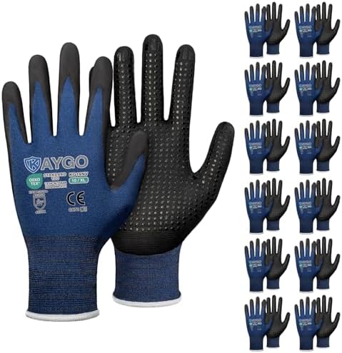 KAYGO MicroFoam Nitrile Coated Work Gloves, Non-Slip Micro-Dots, KG19N