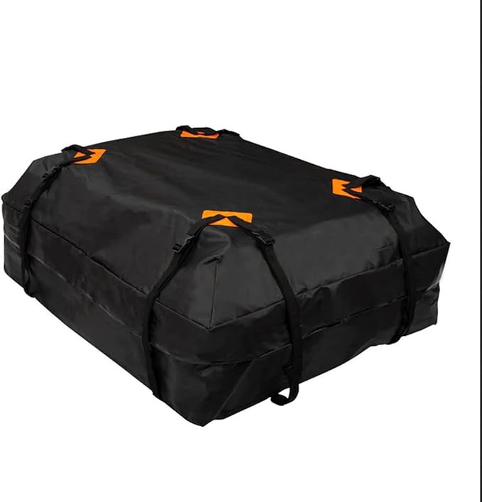 VaygWay 15 Cubic Feet Car Rooftop Cargo Carrier Bag – Black Waterproof Heavy Duty Car Roof Cargo Bag –Perfect for Vehicle with/Without Rack– Universal Car SUV Roof Top Traveling Camping Luggage Bag