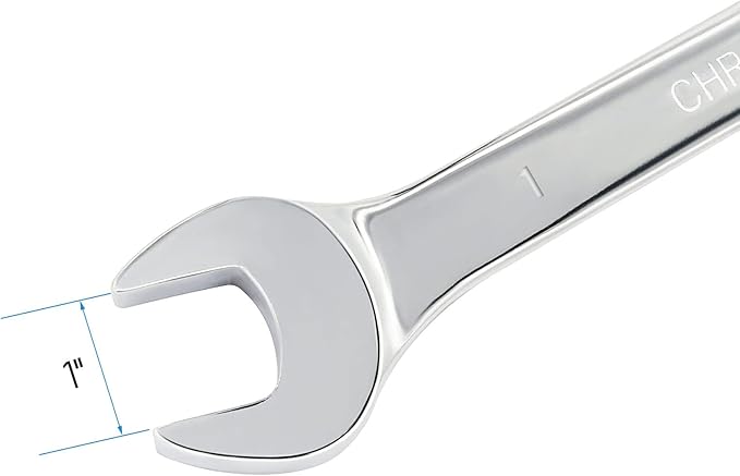 1 Inch Ratcheting Combination Wrench SAE 72 Teeth 12 Point Ratchet Box Ended and Open End Spanner Tools for Tight Space, Heat-Treated CR-V