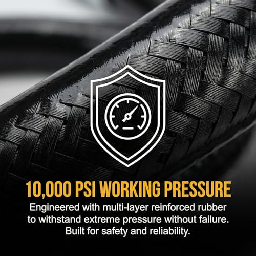 18 Inch Spring Flex Hose Grease Gun Hose Max Working Pressure 10000 PSI Compatible with All 1/8" NPT Grease Gun