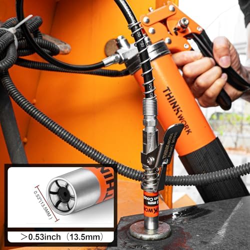 THINKWORK 8000 PSI Pistol Grip Grease Gun Kit - Adjustable Pressure