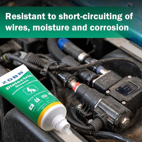 ZDBB Dielectric Grease for Electrical Connectors Automotive, Tune Up Dialectric Grease with a Brush, Electric Grasa Spark Plug, Battery Terminal, Marine Waterproof Heat-Resistant 1oz (1pcs)