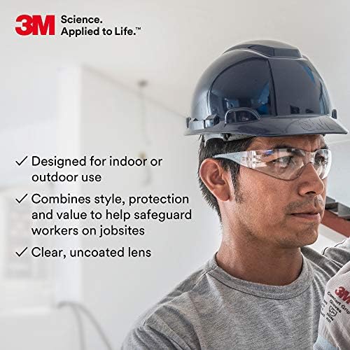 3M Safety Glasses, Virtua, ANSI Z87, Unisex, Clear Lens, Clear Frame