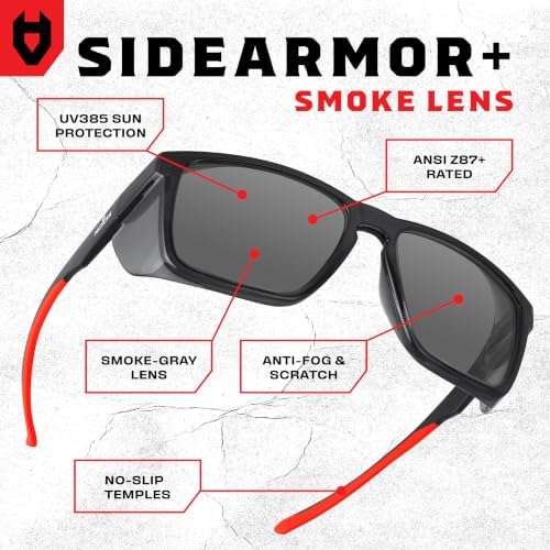 NoCry Z87 Safety Glasses With Side Shields, Anti-Fog Sunglasses For Men