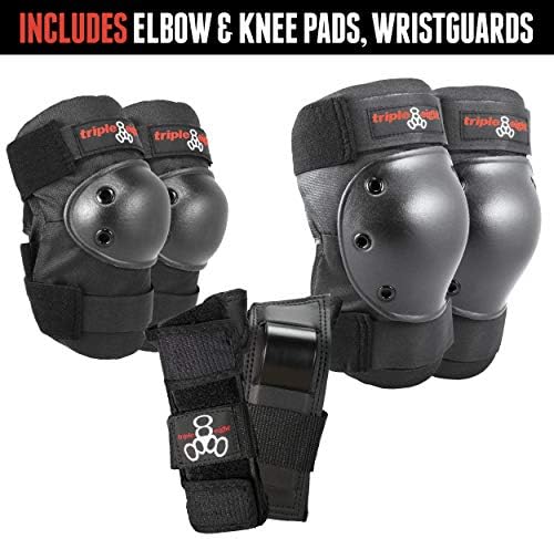 Triple Eight Saver Series Pad Set with Kneesavers, Elbowsavers and Wristsavers, Medium, Black (604352 60014) (Pack of 6)