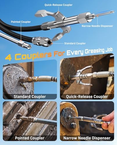 Seesii Electric Grease Gun with 5.8 oz/min High Flow Rate & Lock-On Trigger