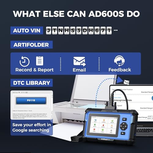 TOPDON AD600S OBD2 Scanner, Engine ABS SRS Transmission Diagnostic Tool