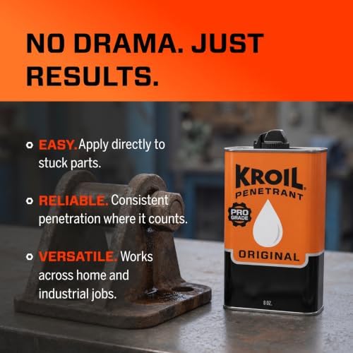 Kroil Original Penetrant - Rust Penetrating Lubricant - Corrosion Inhibitor Oil for Chains, Hinges & Stuck Metal Parts - Home & Industrial Use - Drip Can - 8 oz - 6 Pack (AZKL081C6)