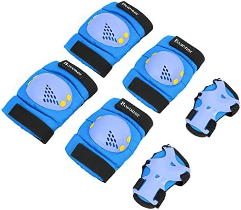 BOSONER Kids/Youth Knee Pad Elbow Pads for Roller Skates Cycling BMX Bike Skateboard Inline Rollerblading, Skating Skatings Scooter Riding Sports