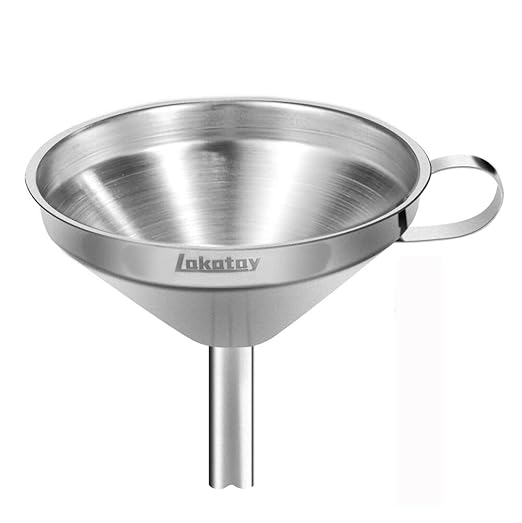5.5-Inch 14CM Stainless Steel Kitchen Funnel with Strainer Filter for Transferring of Liquid Dry Ingredients and Metal Cooking Funnel