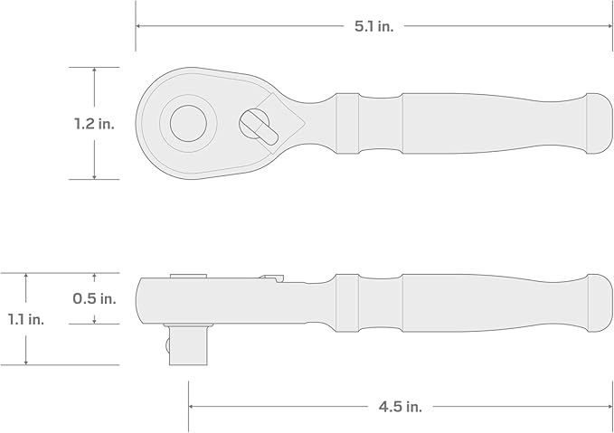 TEKTON 3/8 Inch Drive x 4-1/2 Inch Quick-Release Stubby Ratchet | SRH11104
