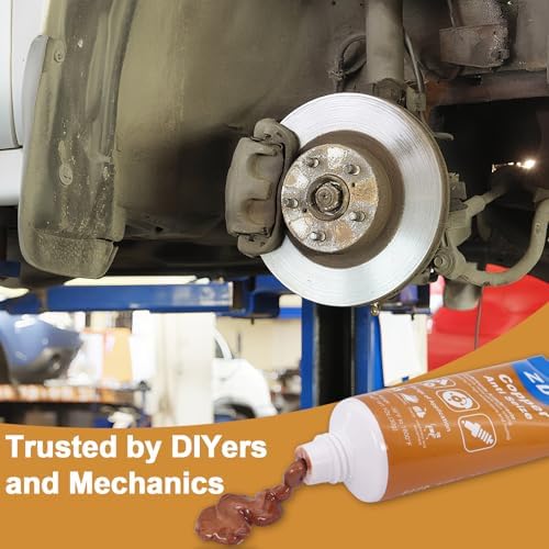 ZDBB Copper Anti-Seize Lubricant Anti Seize Compound for Spark Plugs, Brake Pads, Thread and Nuts Automotive High Temp Antiseize Grease Copper Paste with Brush Top Bottle,8oz
