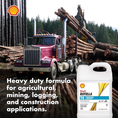 Shell Rotella T4 Triple Protection 15W-40 Diesel Engine Oil, 2.5 Gallon (2 Pack)