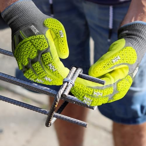 HexArmor Helix Impact Resistant & A1-A9 Cut-Resistant Work Gloves – High-Dexterity Nitrile Grip Industrial Safety Gloves