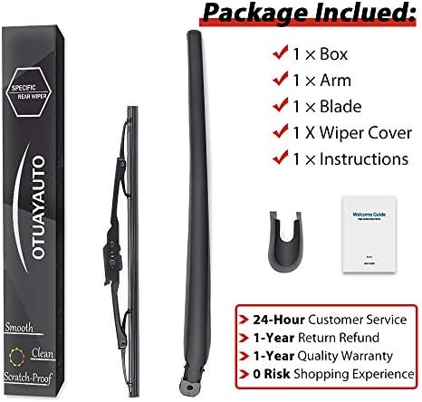 OTUAYAUTO Replacement for 2005-2009 Hyundai Tucson, 2005-2010 Kia Sportage Rear Windshield Wiper Arm Blade Set - OEM Factory