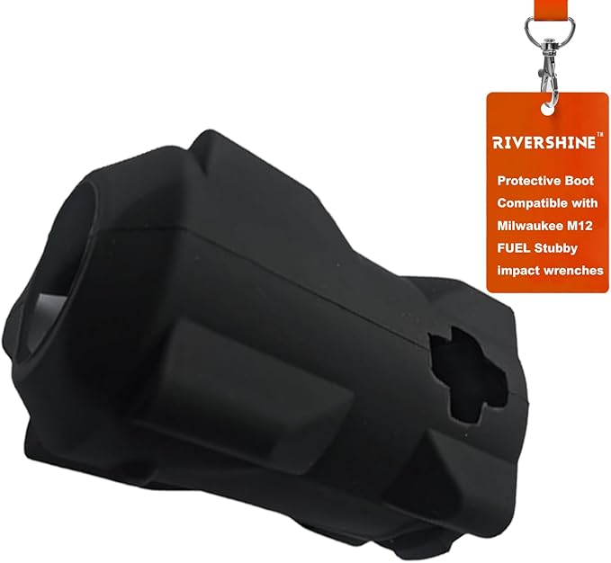 Rivershine Protective Rubber Boot Cover for 12V Stubby Impact Wrench, Heavy Duty Impact Driver Boot, Power Tool Protective Sleeve (1 Pack)