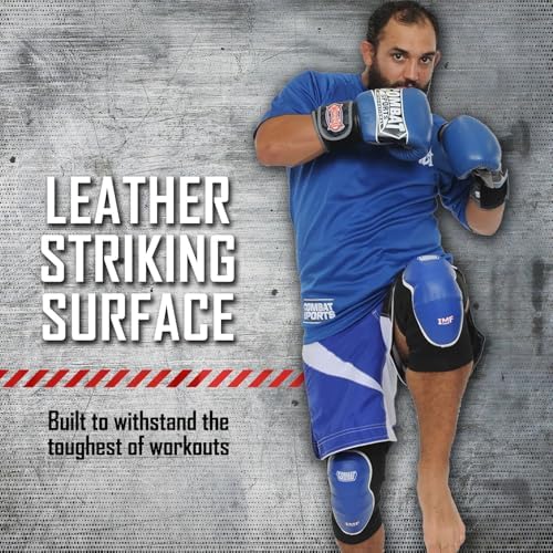 Combat Sports MMA Advanced IMF Tech™ Knee Pads – Injected Molded Foam, Leather Striking Surface, Neoprene Sleeve Support (Large, New)