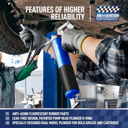 Heavy Duty Professional Pistol Grip Grease Gun, 6000 PSI, 14 oz Capacity