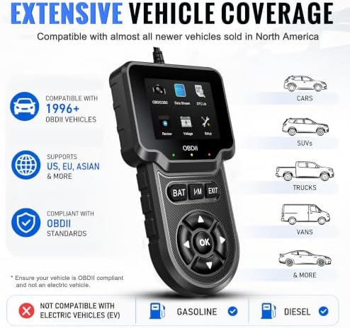 OBD2 Scanner, Check Engine Code Reader, Car Scanner Diagnostic Tool