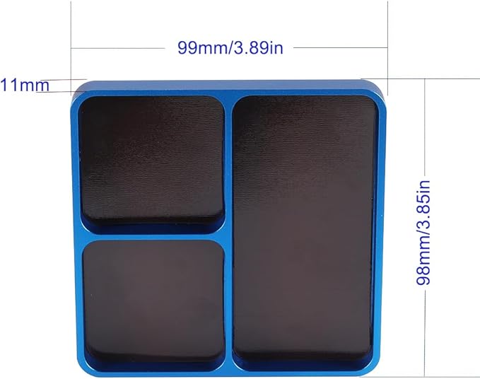 Universal Metal RC Screw Tray, Screws Holder Plate RC Fixing Tools with Magnetic Pad for Screws, Sockets, Bolts, Pins Organizer (Blue)