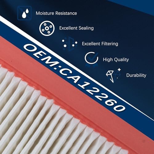 CA12260 Engine Air Filter for 2018-2024 Chevy Equinox,2018-2024 GMC Terrain A3226C A3240C 23279657 84390002 WAF3226