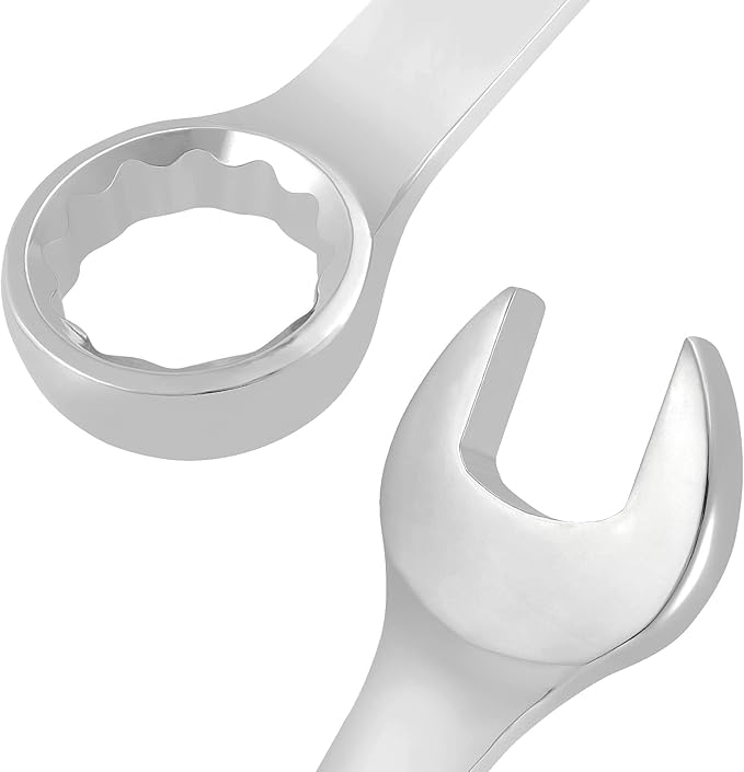 2 Pcs 36 mm Combination Wrench, Forged Steel Metric, Open and Box End, 15-Degree Offset, 12-Point Box End