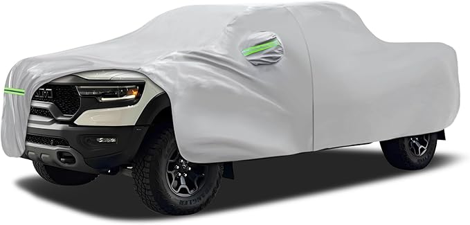 Car Cover Fit for Ram 1500 Short Bed, Migaven Truck Cover Waterproof All Weather Full Exterior Cover Sun Rain Protection with Door Zipper
