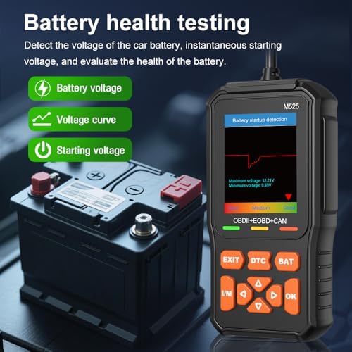 M525 OBD II Scanner,New Upgrade OE-Level Code Reader with Battery Test