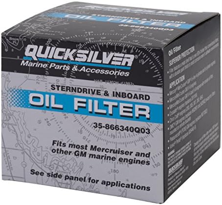 Quicksilver 866340Q03 Oil Filter for MerCruiser Sterndrive and Inboard Engines (Pack of 2)