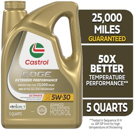 Castrol EDGE Extended Performance 5W-30 Advanced Full Syn Motor Oil, 5 Qt