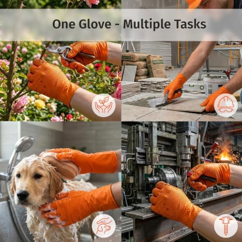 SF UltraDuty Orange Diamond Nitrile Gloves 10 Mil – 100 Heavy Duty Latex Free Powder Free Gloves