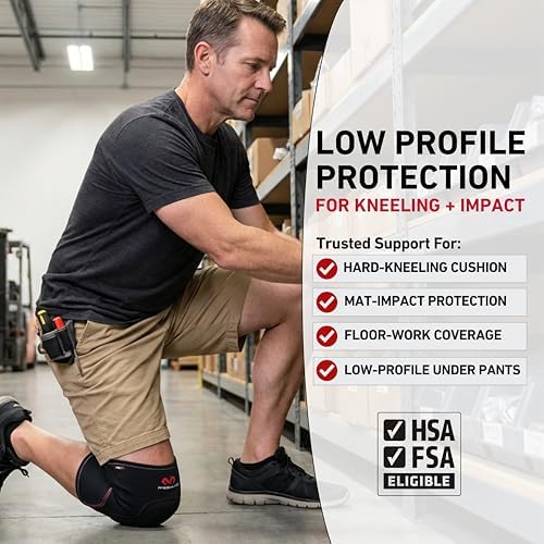 McDavid Knee Pad with Thick Gel Insert for Impact Absorption. Compression Sleeve for Support and Protection. Sorbothane Sponge. For Sports and Activities like Wrestling, Volleyball, Lacrosse Gardening, Home Work. Left or Right Knee