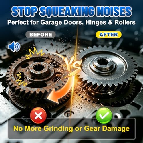 White Lithium Grease, Multi-Purpose Garage Door Lubricant with Brush, Bike Grease for Hinges, Bearings, Gears, Track Rail, for Household, Automotive, Industrial - Waterproof & Heat-Resistant - 3oz/85g