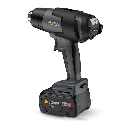 Steinel Cordless Heat Gun MobileHeat MH5 Set, incl. 8.0 Ah Battery and Charger with Case, 23 VAC Professional Hot Air Gun, 930 °F, 10.5 cfm