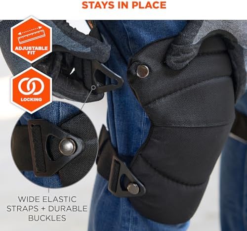 Ergodyne ProFlex 230 Soft Cap Knee Pads, Buckle Closure, Black