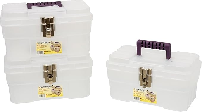 Akro-Mils 09514CFT ProBox 14-Inch Plastic Art Supply, Craft or Medical Storage Toolbox with Removable Tray, 14-Inch x 8-Inch x 8-Inch, Clear