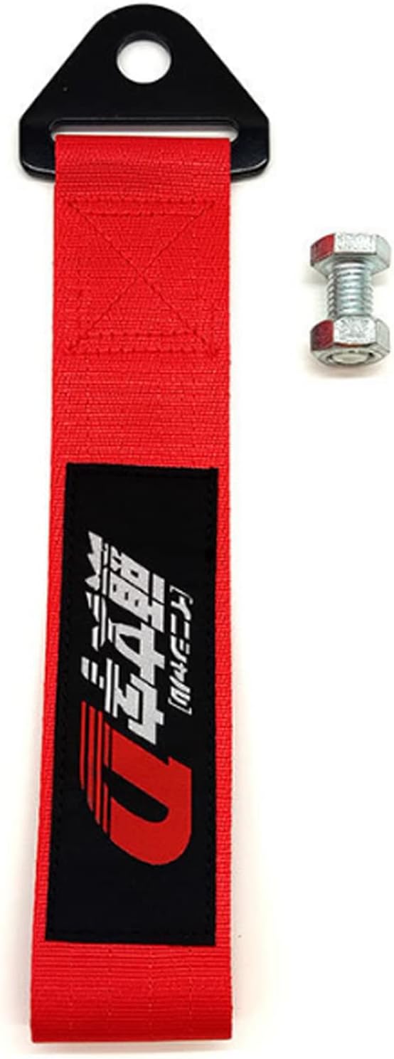 Initial D Tow Strap Fujiwara tofu Store AE86 JDM Sports Racing Trailer Belt Personalized Traction Rope Hook for Front or Rear Bumper-D Type