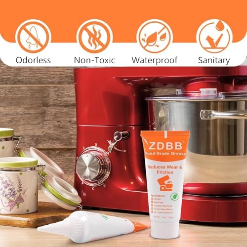 ZDBB Food Grade Grease Lubricant for Kitchenaid Mixer Food Service Equipment Lube Coffee Machine Grease for Soft Serve Machines Yogurt Ice Cream Machine, Prevent Wear and Rust, 1 oz 2-Pack