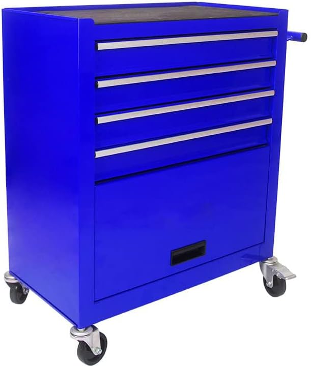 4 Drawer Tool Cart on Wheels, Rolling Tool Cart, Heavy Duty Utility Industrial Service Cart Storage Organizer with Locking System，Drawers Rolling Tool Box Organizer Tool Case for Garage, Repair Shop