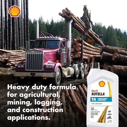 Shell Rotella T4 Triple Protection 15W-40 Diesel Engine Oil, 1 Quart (6 Pack)