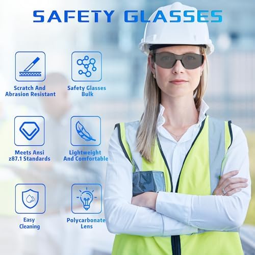 Salfboy Ansi Z87.1 Certified Safety Glasses, Bulk Protection Glasses