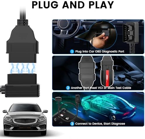 ANCEL 2 ft OBD2 Extension Cable, 16-Pin Male to Female OBD2 Adapter